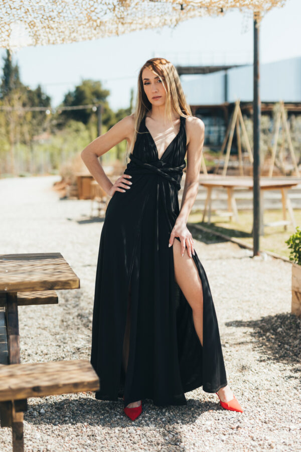 Πολυμορφικό μάξι φόρεμα μαύρο 60250-201