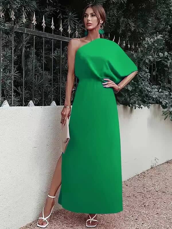 Φόρεμα με έναν ώμο πράσινο 60422-201