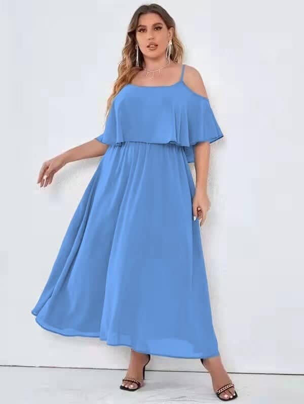 Φόρεμα plus size γαλάζιο 60469-201