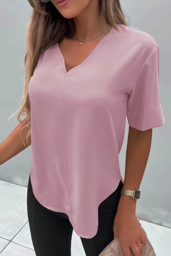 Μπλούζα κοντομάνικη με ν ροζ 80075-101