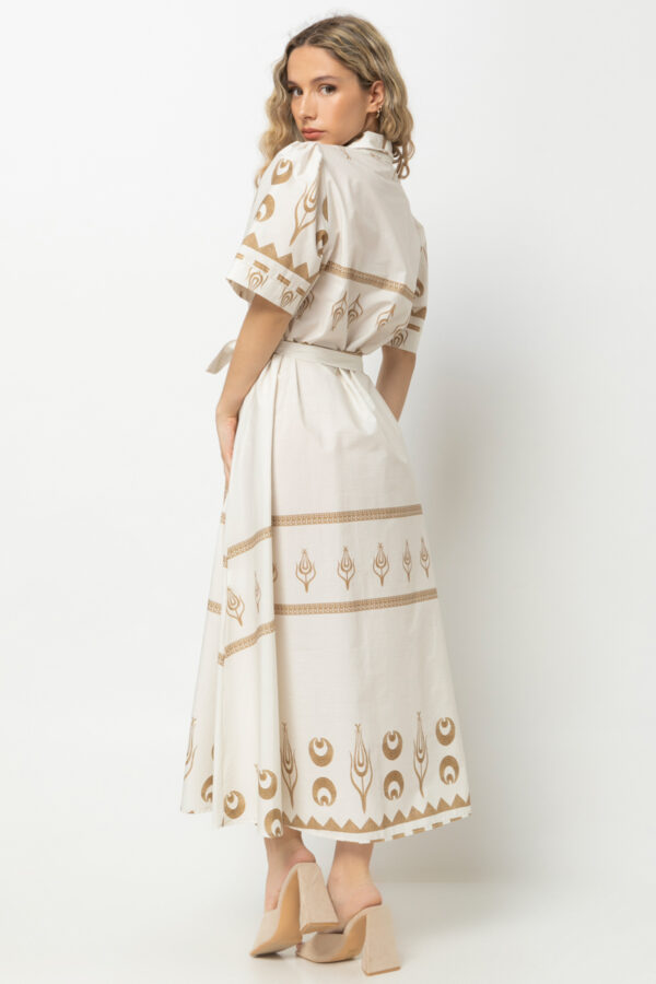Φόρεμα μίντι Ariadne σεμιζιέ ιβουάρ 80247-212