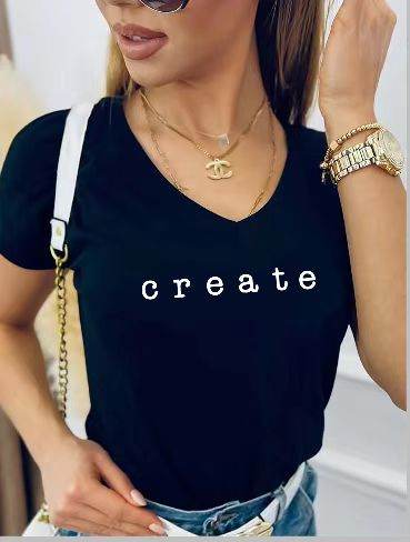 Tshirt "Create" μαύρο 80435-101