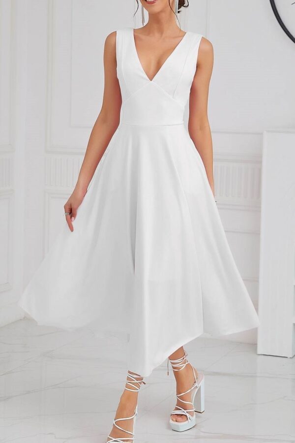 Φόρεμα formal κλος με άνοιγμα πλάτη λευκό 80529-201