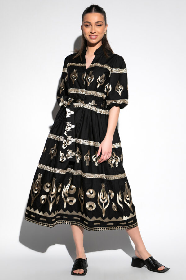 Φόρεμα Ariadne με κέντημα μαύρο 10149-212