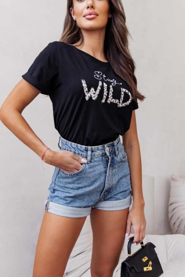 Τ-shirt "Wild" μαύρο 10231-101